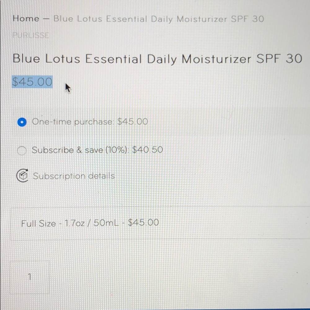Purlisse Blue Lotus Moisturizer SPF30 NEW - Picture 4 of 5